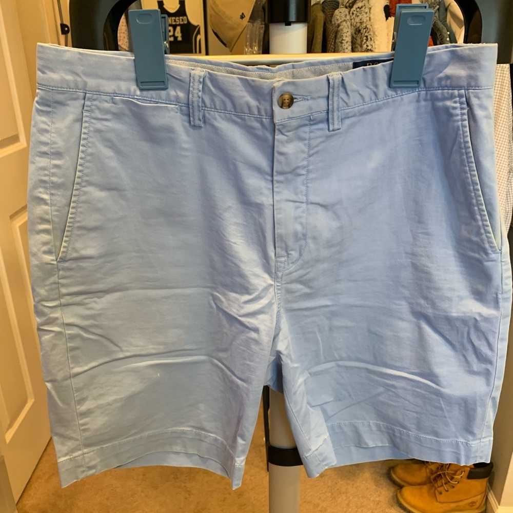 Polo Ralph Lauren Stretch Classic Fit Shorts - Set of 2 Kaki and Light Blue EUC